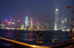 The Gorn with the Hong Kong skyline
